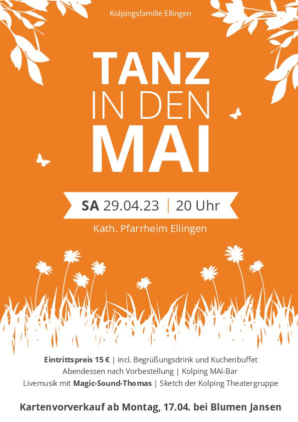 Tanz in den Mai Plakat Kolpingsfamilie Ellingen 2023